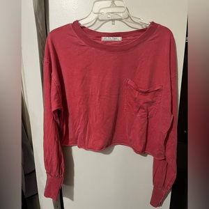 Free People Dark Pink Cropped Top